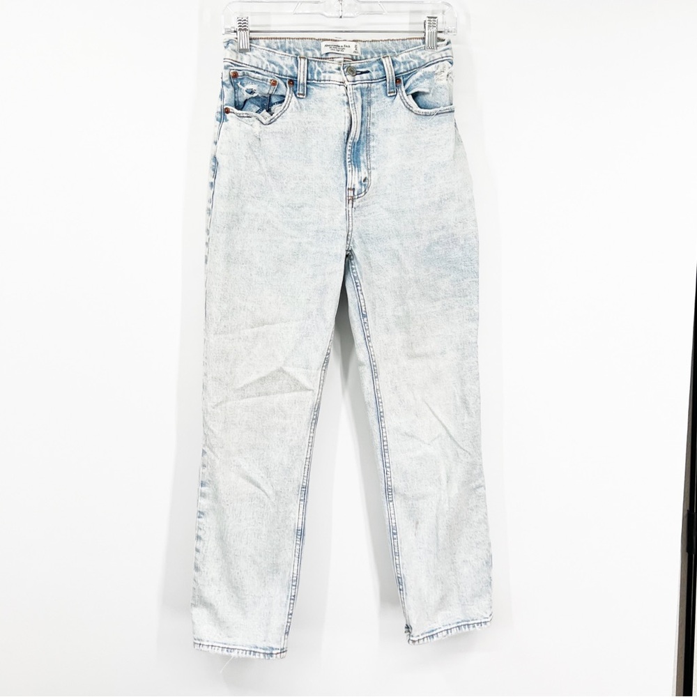 Abercrombie & Fitch Curve Love The Ankle Straight Jeans Ultra High Rise